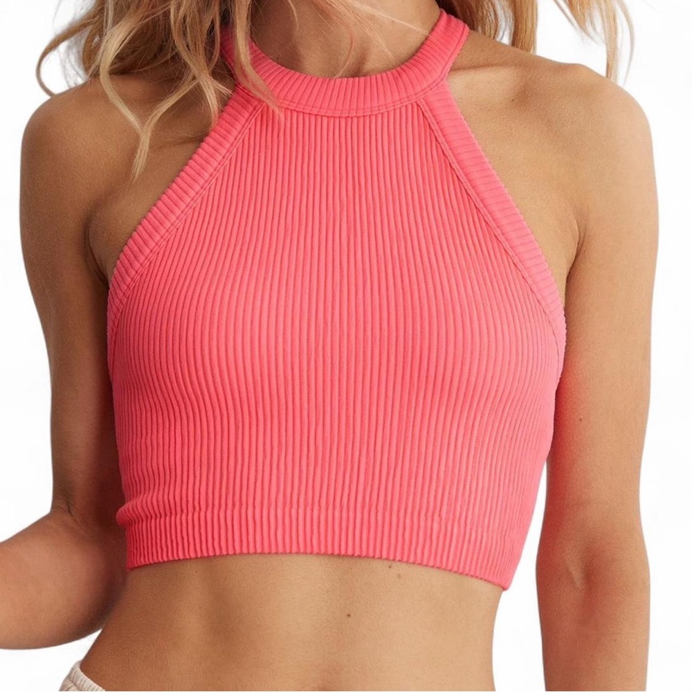 Aerie Pink Ribbed Crop Top